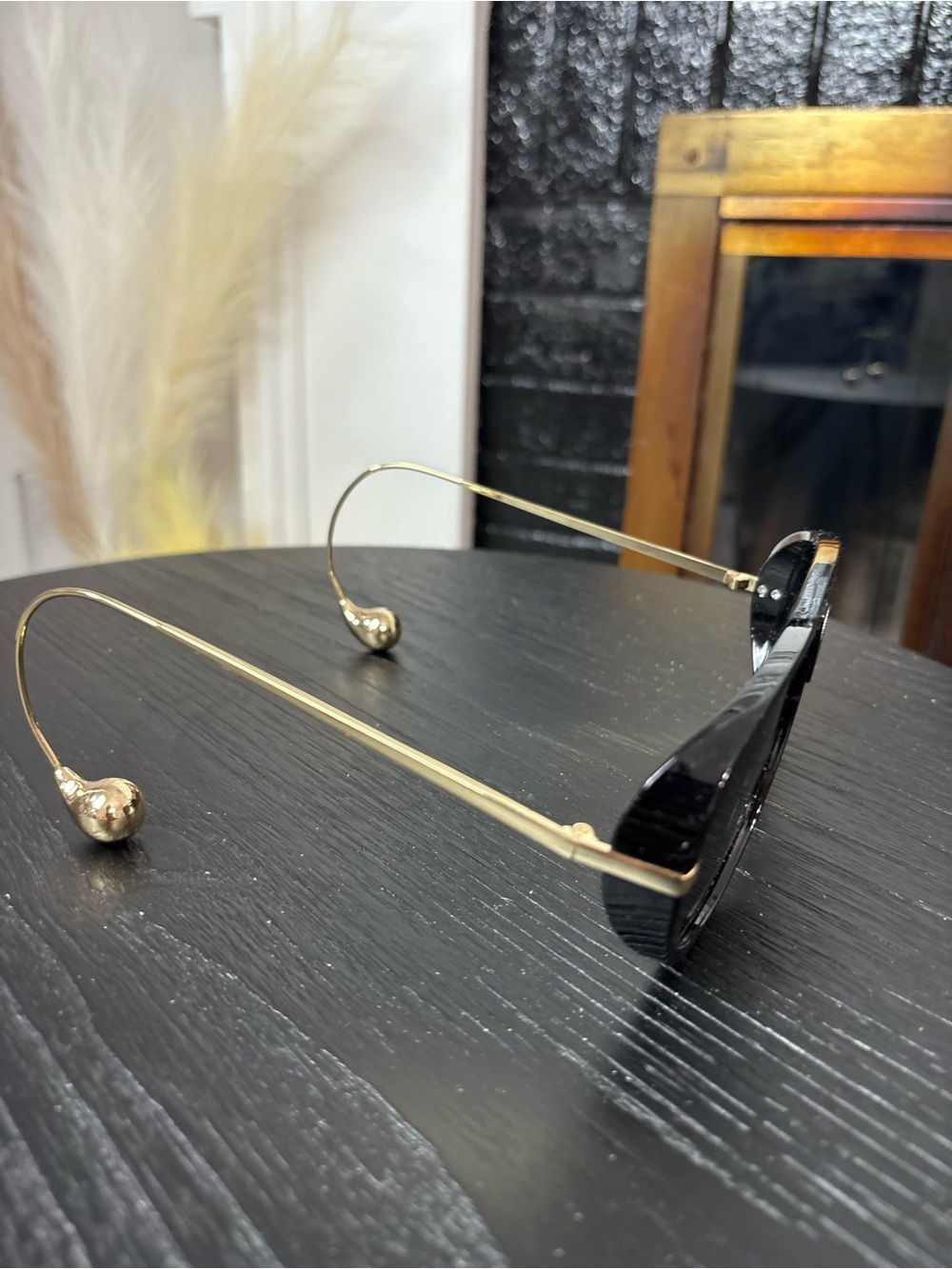Black and Gold Women's Sunglasses - Picture 2 of 4